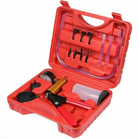 pompe à vide testeur de vide kit de purge de frein avec adaptateur de jauge à vide pour automobiles, camions et motos