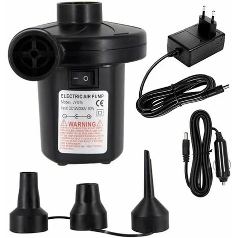 Pompe ¨¤ air ¨¦lectrique Portable DC 12v / AC 230 ~ 240v Gonfleur ¨¦lectrique ¨¤ remplissage rapide Pompe de gonflage d'air pour matelas d'air gonflable Coussin de jouet Piscine Lit flottant