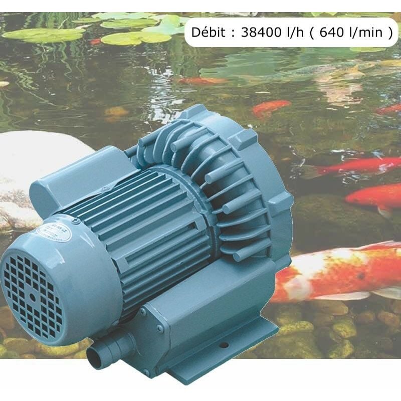 Pompe à Air Bassins Vortex Turbine 38400 l/h Pour Bassins De Jardin, Hydroponie