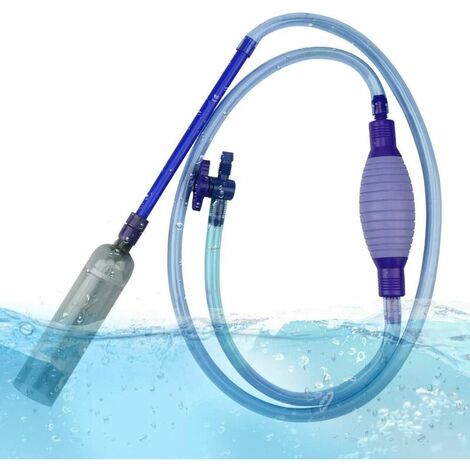Pompe Aspirateur Aquarium, Pompe Aquarium, Pompe a Air Aquarium, 8.5ft avec Robinet de Contr?le de D��bit, Tuyau de Siphon pour Filtre �� Eau Gravel, Id��al pour Aquarium 100 �� 300L