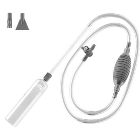 Pompe Aspirateur Aquarium, Pompe Aquarium, Pompe a Air Aquarium, 8.5ft avec Robinet de Contrôle de Débit, Tuyau de Siphon pour Filtre à Eau Gravel, Idéal pour Aquarium 100 à 300L
