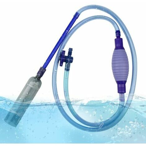 Pompe Aspirateur Aquarium, Pompe Aquarium, Pompe a Air Aquarium, 8.5ft avec Robinet de Contrôle de Débit, Tuyau de Siphon pour Filtre à Eau Gravel, Idéal pour Aquarium 100 à 300L