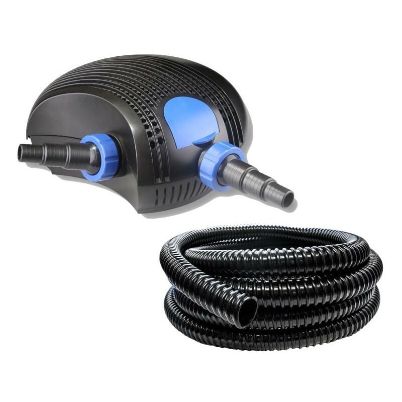 Pompe bassin de jardin économique 10000 l/h + 10m de tuyau 40mm. Performante et puissante