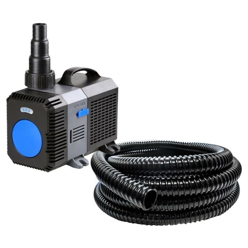 Pompe bassin de jardin hyper eco 12000 l/h 100W + 10m de tuyau 40mm