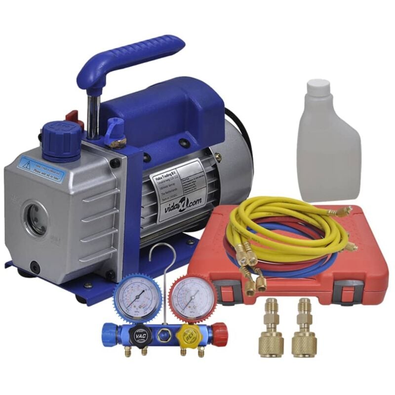 Vidaxl - Pompe d'aspiration à un étage et manomètres à 4 voies