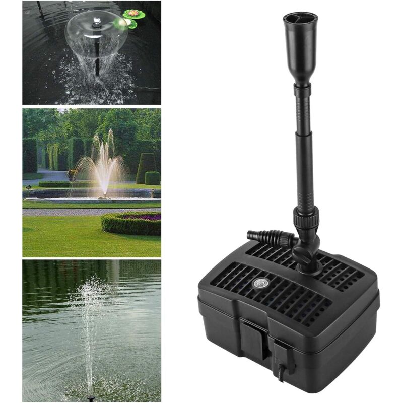 Pompe de Bassin 4 en 1 avec Filtre, Filtre UV 5 W, 1000 l/h, avec câble d'alimentation de 10 m pour Fontaine et Jardin