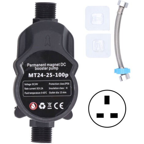 Pompe de booster Pression automatique de la pression d'eau augmentant le support mural en recirculation 24VDC 100‑240V UK plug