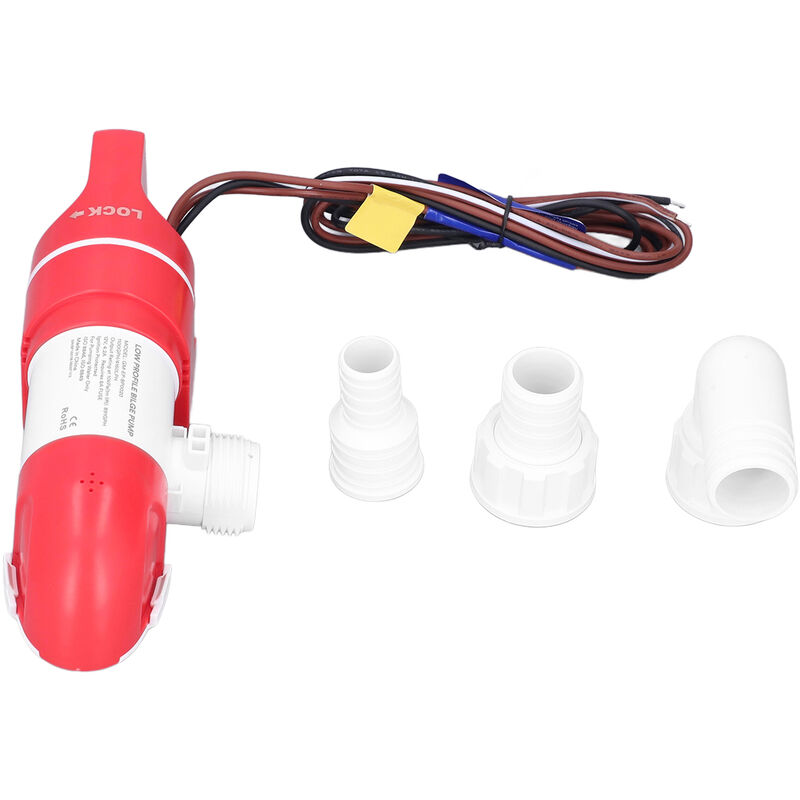 Eosnow - Pompe de cale à profil bas 1100GPH/4160LPH électrique automatique en acier inoxydable DC12V 360 ° Rotation pour bateaux