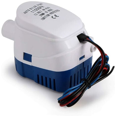 Pompe de Cale Automatique 12V 1100GPH Pompes de Cale, Pompe à Eau Liquide Silencieuse Automatique pour Pompe de Cale Marine Pompe à Eau pour Bateaux, étangs, Piscines