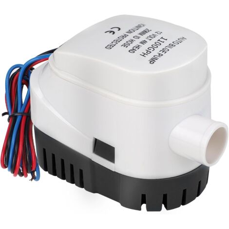 Pompe de Cale Automatique, 12V Pompe Automatique de Ponton pour Bateau, 1100GPH/ 70LPM Pompes de Cale avec Interrupteur à Flotteur, Pompe à Eau Liquide Automatique pour Bateaux Piscines(Noir)