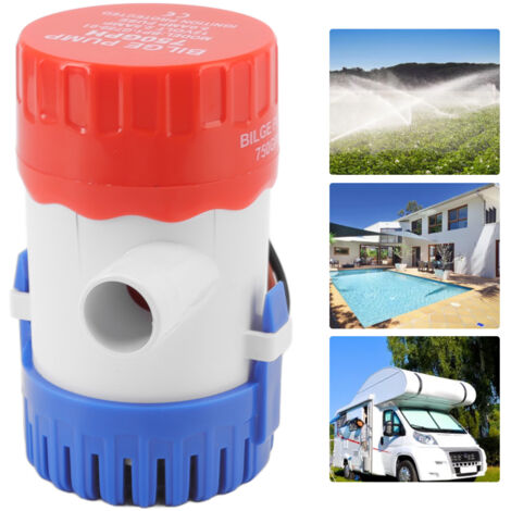 Pompe de Cale Automatique avec Motor Refroidi à l'eau, Submersible, 750 GPH, 12V, Plastique, 108x70mm, pour Piscine Spa Bateau