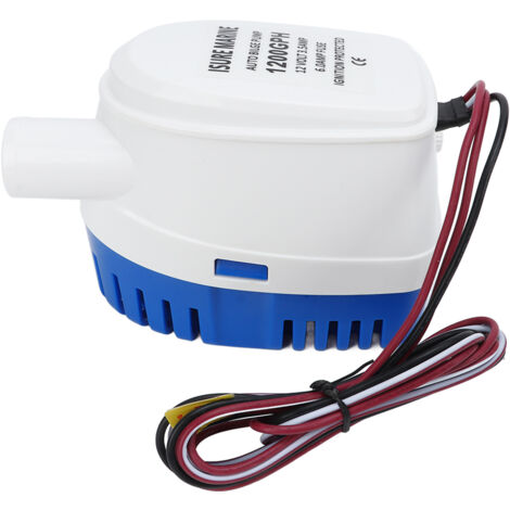 Pompe de cale automatique submersible 12V pour bateau, avec interrupteur à flotteur et débit de 1200GPH, accessoire bateau en plastique.