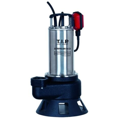 T.I.P. Pompe de chantier pour eaux usées TIP - acier inoxydable, 36 000 l/h, hauteur de refoulement 14 m, corps en fonte, jusqu&39à 95°C, Extrema 600/14 CX, 30194