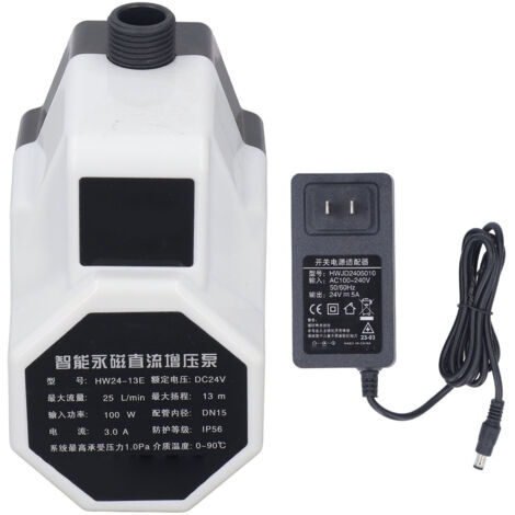 Pompe de circulation 24V 100W IP56 étanche, tête de refoulement 13m, pour usage domestique, prise US 100‑240V
