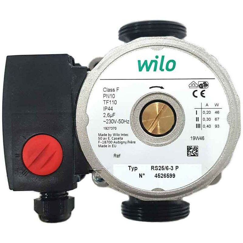 Pompe de circulation de chaudière WILO RS 25/6 3P 130mm