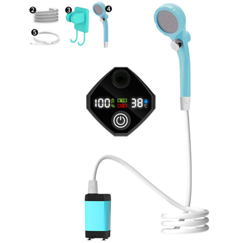 Debuns - Pompe de douche de camping portable Pompe de douche électrique rechargeable avec affichage numérique intelligent,6000mAh,DUBUNS
