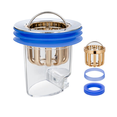Pompe de Drain avec Filtre pour Cheveux et Eau Silencieuse à Écran Platiné - Diamètre 3.2-4.4 cm - Anti-Odeur et Insectes