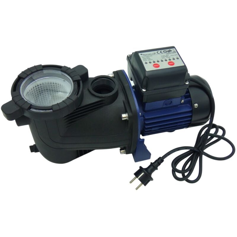 Aqualux - Pompe Filtration Piscine avec Timer - edg - Connecteurs 32 38 - Modèle 1/3 - Préfiltre Intégré - Couvercle Quick Lock