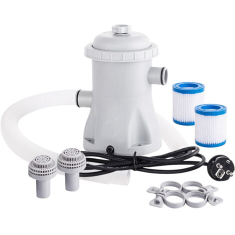 Pompe de filtre de piscine 330 GPH, eau électrique avec 2 pompes à cartouche hors sol, petite