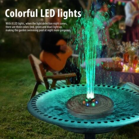 Pompe de fontaine à eau solaire - Décoration de jardin - LED colorées - 4.7V - 3.8W - IP68