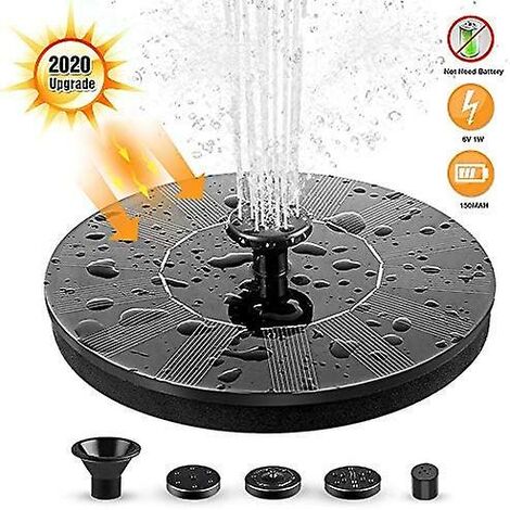 Pompe de fontaine solaire 1 pièce, kit de panneau solaire de pompe à eau solaire de jardin ronde pompe à eau pour étang, fontaine, bassin d'eau, décoration de jardin, circulation d'eau,