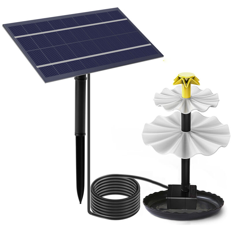 Zoternen - Pompe de fontaine solaire 4W pour bain d'oiseaux avec 9 buses de jardin propulsées de jardin de la piscine Aquarium et extérieur