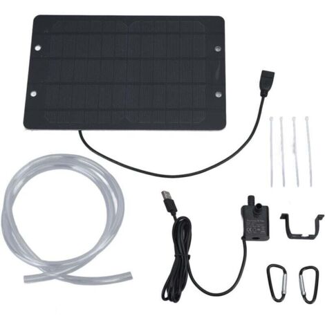 Pompe de fontaine solaire 6 V – 10 W avec port USB, idéale pour bain d’oiseaux, jardin ou petite piscine extérieure