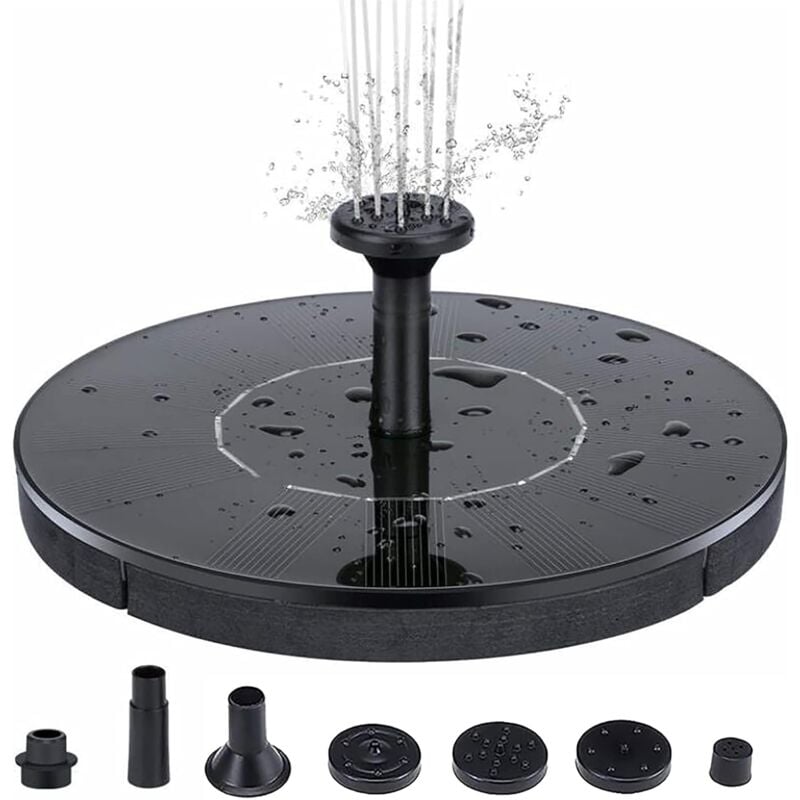 Fitags - Pompe de fontaine solaire avec 4 buses, économie d'énergie fontaine oiseau étang de natation, flottant fontaine solaire freestanding pompe