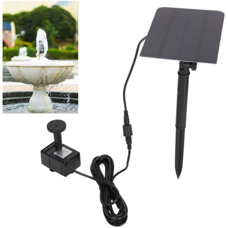 Pompe de Fontaine Solaire Pompe à eau 200L/H Fontaine de jardin alimentée USB (8 jets, ABS)