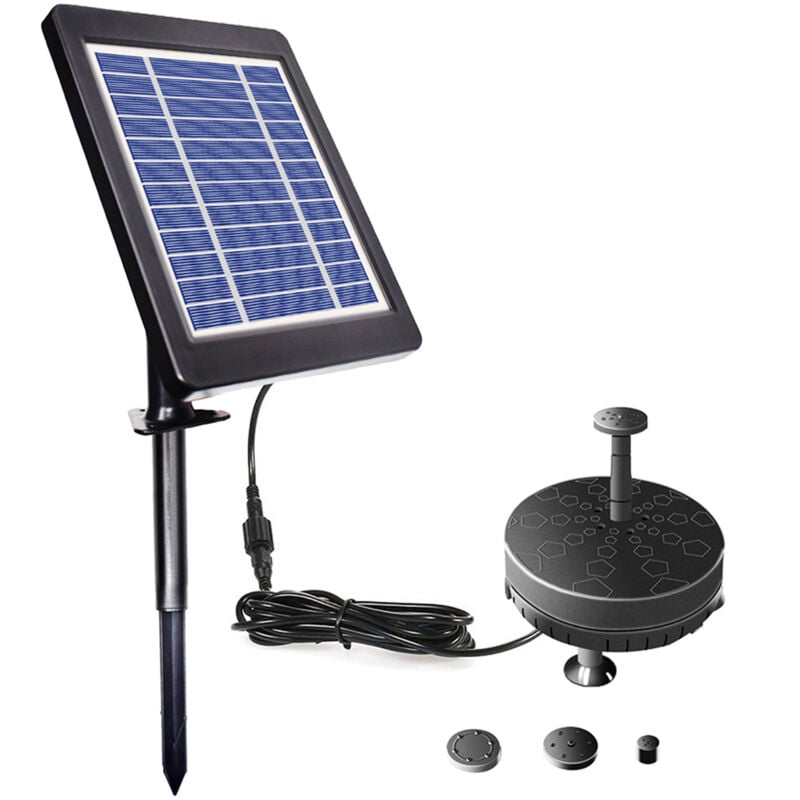 Lifcausal - Pompe de fontaine solaire pour bain d'oiseaux 6 v 3,5 w Pompe à eau submersible sans balais à énergie solaire Batterie intégrée led pour