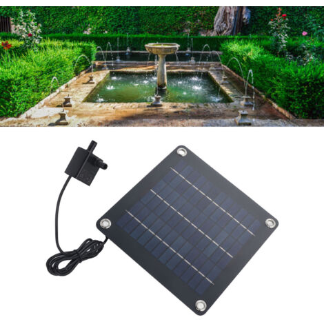 Pompe de Fontaine Solaire pour Jardin - Kit Pompe DC12V avec Panneau Monocrystalline 20W - Pompe de 9.8ft avec Débit 240L/H