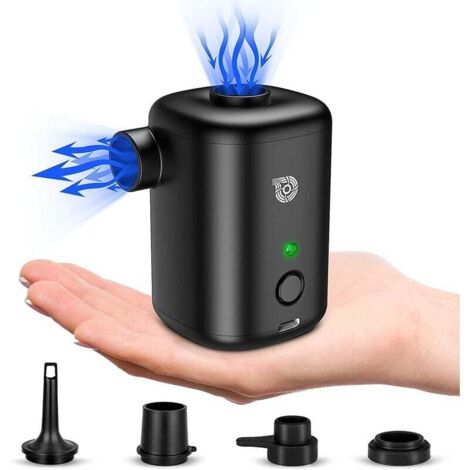 Pompe de gonflage électrique 4000mAh, pompe de matelas gonflable rechargeable avec pompe à air, pompes portables avec 4 buses d'air, gonfleur rapide pour matelas piscine pataugeoire camping