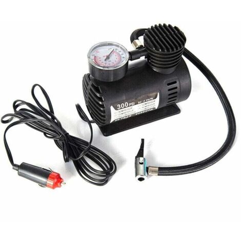 Pompe de gonflage électrique portable pour voiture, moto et ballons – 300 PSI, compacte, avec manomètre intégré et câble 3 m