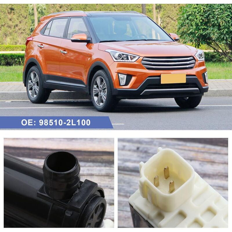 Pompe de lave-glace de voiture 98510-2L100 - Connecteur à 3 broches - Double sortie compatible avec Santa Fe Coupé Accent Kia Cee'D Soul - Pièce de