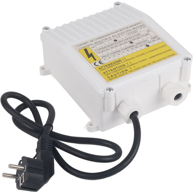 Kkmoon - Pompe de puits profond en acier inoxydable, pompe submersible, boîtier de commande externe, pompe à eau domestique, condensateur,