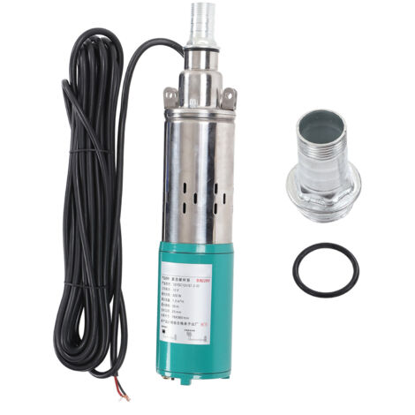 Pompe de puits solaire Submersible, en acier inoxydable, vis brossée, levage élevé de 30 mètres, pour l'irrigation agricole, DC12V, 220W