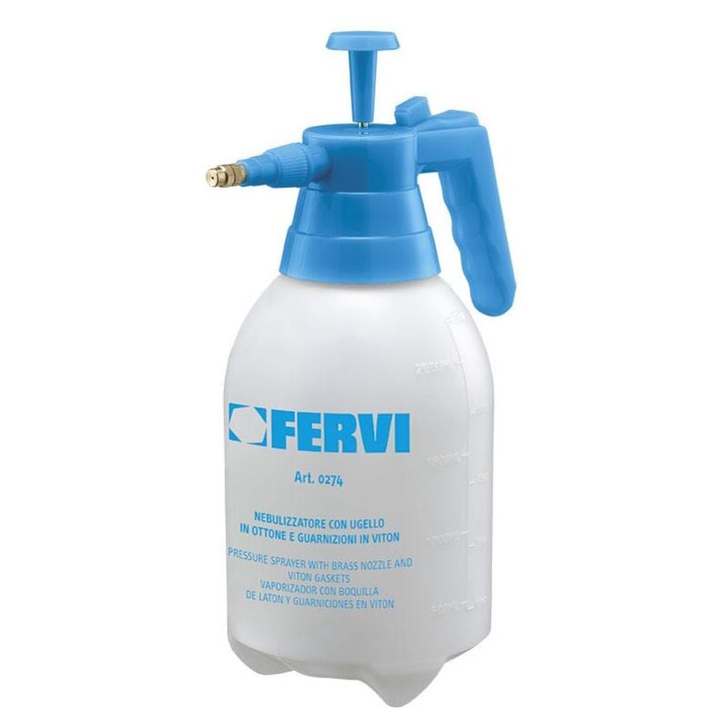 Pompe de pulverisation a pression de 2 litres avec buse en laiton Fervi 0274