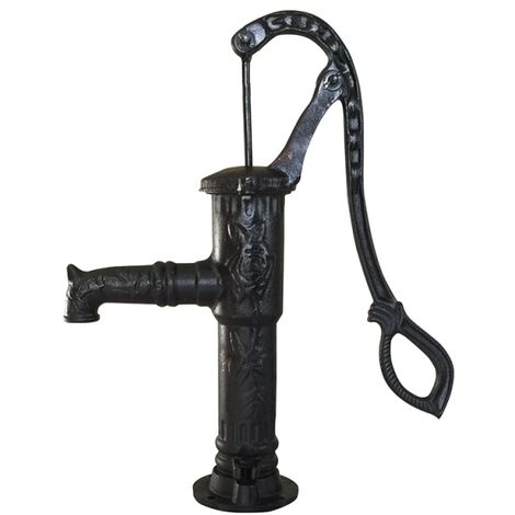 Pompe manuelle en fonte noire – Type 75 pour jardins potagers – Hauteur d'aspiration 7m – Installation simple avec 4 trous de fixation – Puteus