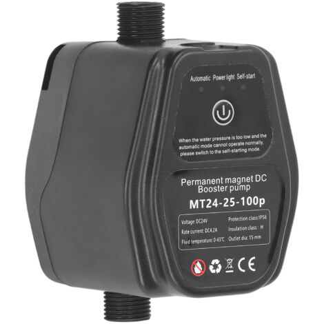 Pompe de surpression automatique 24V 100W sans balais pour système d'irrigation, couleur noir, compatible prise européenne 100‑240V