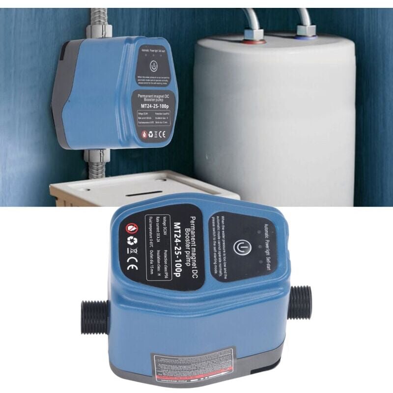 SNQ - Pompe de surpression d'eau 100W 24V 25L IP56 Pompe de surpression de douche automatique à détection intelligente 100-240V eu Plug--