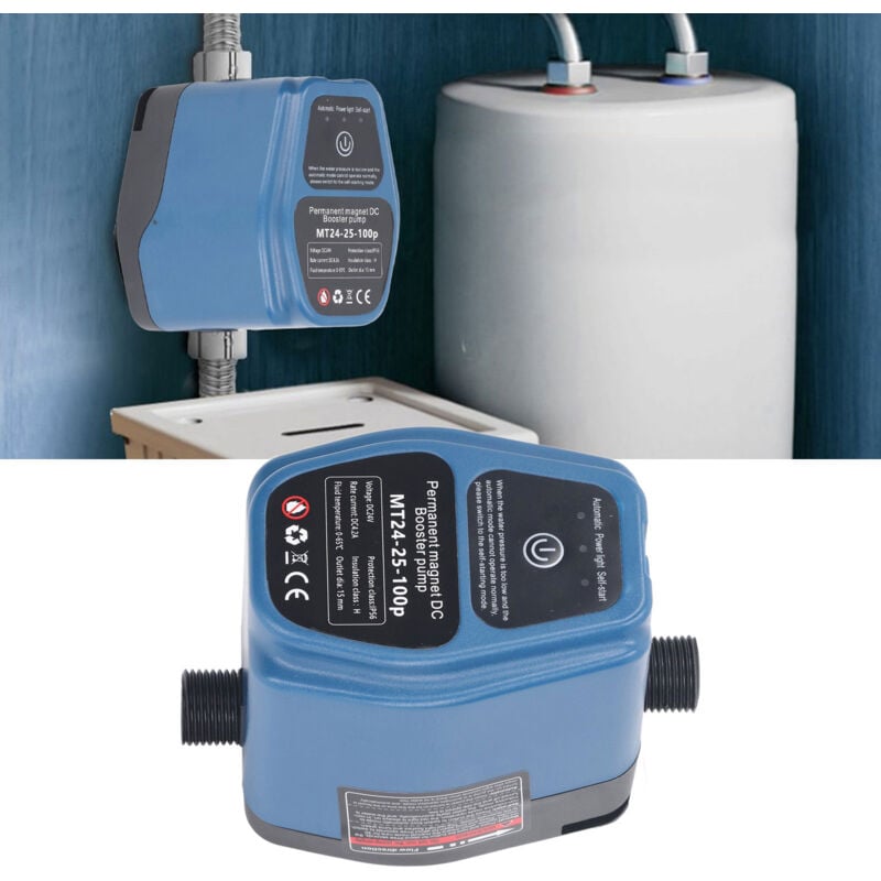 Pompe de surpression d'eau 100W 24V 25L IP56 Pompe de surpression de douche automatique à détection intelligente 100-240V eu Plug- Trimec