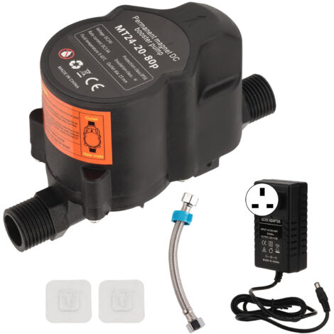 Pompe de surpression d'eau automatique silencieuse pour douche, 24V DC, prise UK, 100‑240V
