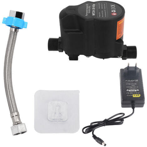 Pompe de surpression d'eau automatique silencieuse pour douche et salle de bain, 24V DC, prise UE 100-240V