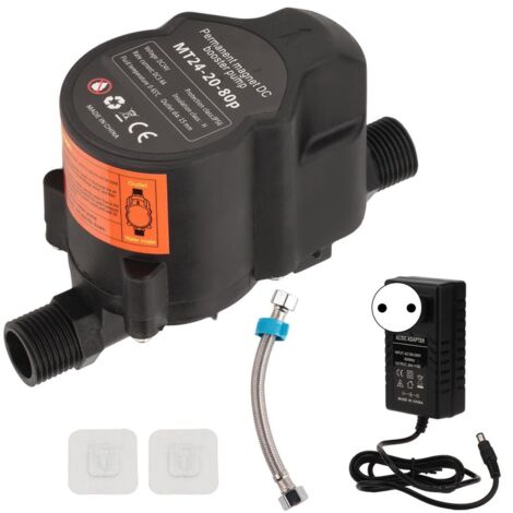 Pompe de surpression d'eau entièrement automatique, petite pompe de recirculation de douche à faible bruit, DC 24V, prise ue 100-240V