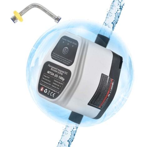 Pompe de surpression d'eau portable 24V 100Pa Auto Shower Water Pressure Booster Intelligent Sensing Energy Saving Max 25L/min Flow 82Ft Lift Low Noise Multifunctional Water Booster Pump--