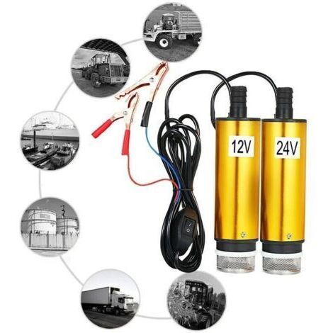 Pompe de transfert de carburant diesel submersible de 51 mm avec filtre, 24 V, ravitaillement par immersion.