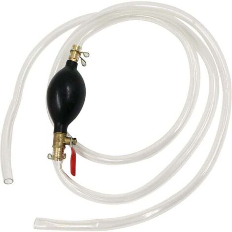 Pompe de transfert de carburant manuelle portable - Pompe de transfert de carburant automobile portable avec tuyau d'aspiration, pompe de transfert de carburant par siphon eau/essence (2 mètres)