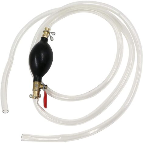 Pompe de transfert de carburant manuelle portable - Pompe de transfert de carburant manuelle portable pour voiture, pompe à eau/essence, tuyau d'aspiration à siphon avec pompe de transfert de carburan
