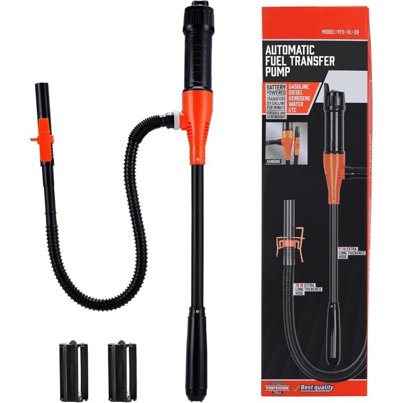 Pompe de transfert de liquide à piles - Pompe de transfert électrique - Pompe à essence électrique - Pompe d'aspiration automatique portable pour