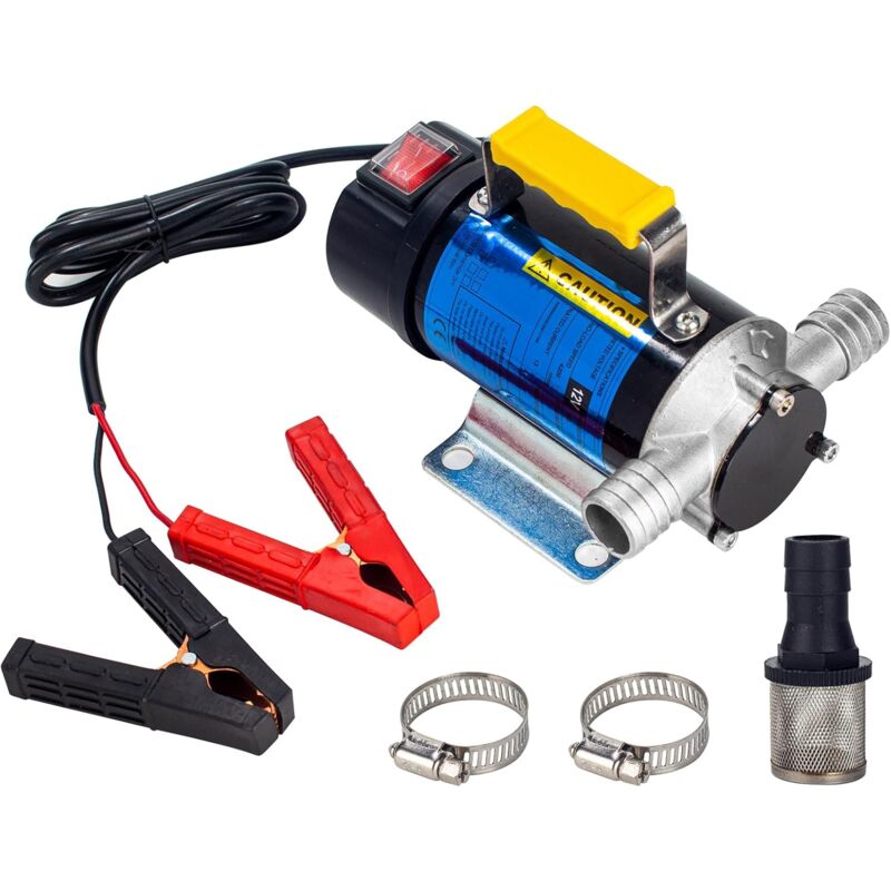 Pompe de transfert diesel 12V 260W, pompe à carburant électrique 45L/Min, pompe diesel avec moteur en cuivre et turbine en acier inoxydable
